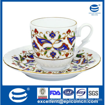 Nice tea time porcelain coffee and tea cup&saucer set 12pcs for 6 person use